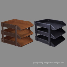 3 Tier Leather Documents File Tray